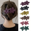 6pcs Women's flower duckbill clip, colorful flower hair clip, simple flower hair clip, high-end hair styling on the back of the head with coiled duckbill clip hair headband