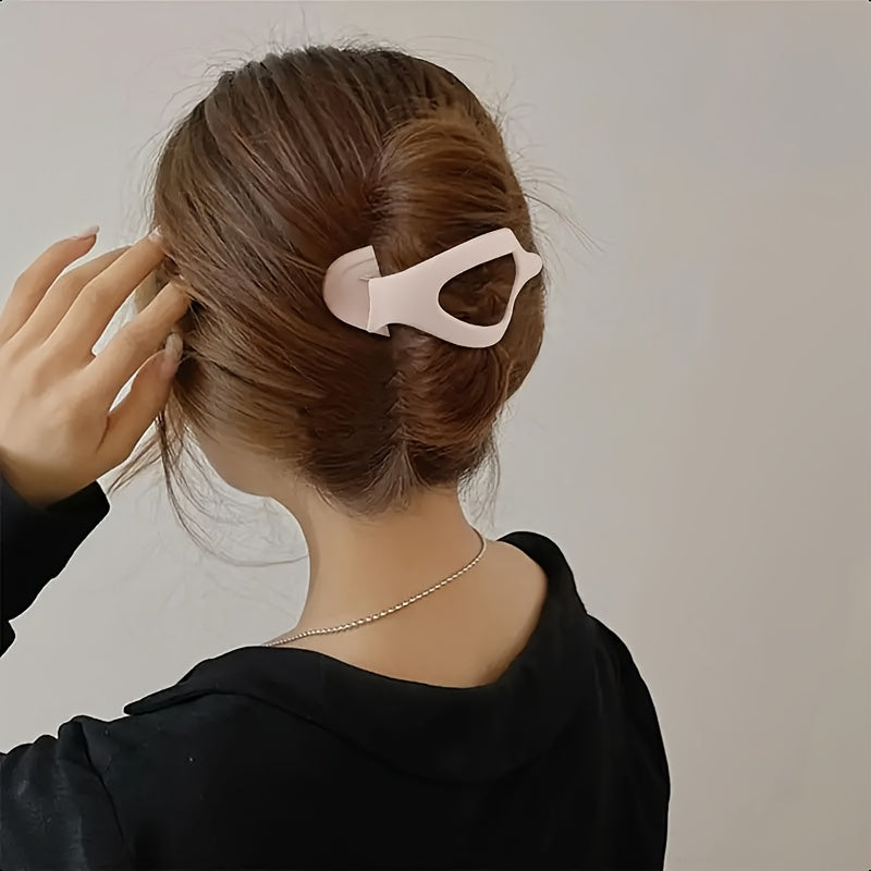 [Hair Clips Gift Set] 4pcs Women's Hair Additions Hair Clips Minimalist Style Multicolor Oval Hollow Hair Clips Versatile And Practical Suitable For Daily Commuting Leisure Multi-Scene Gift Set