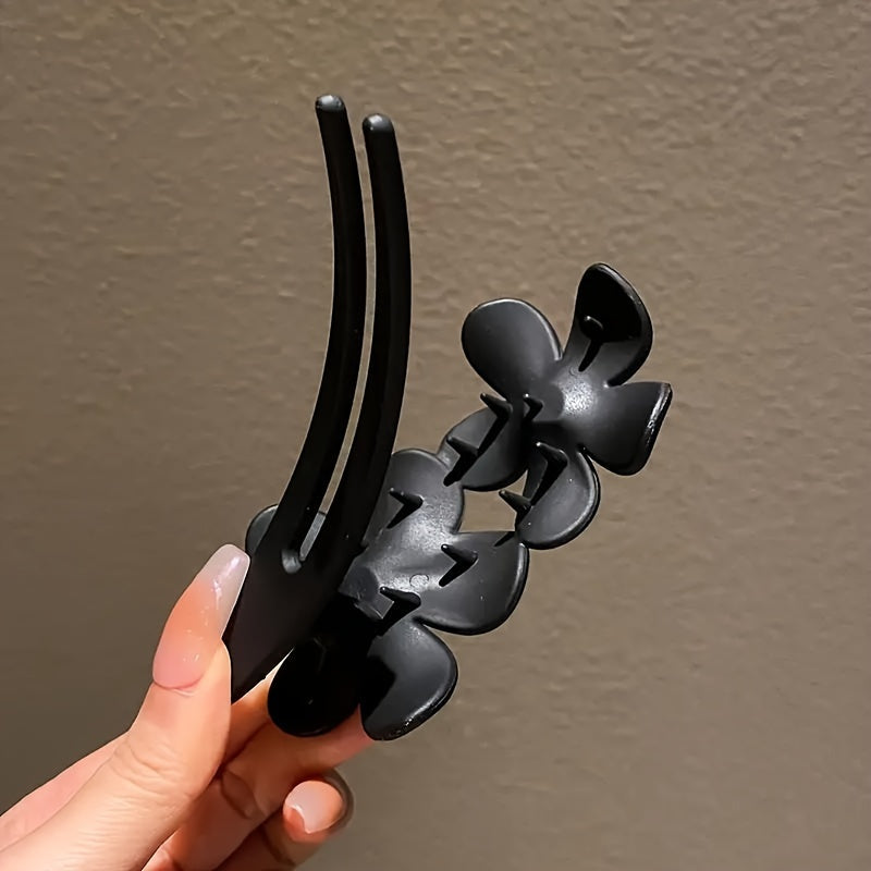 6pcs Women's flower duckbill clip, colorful flower hair clip, simple flower hair clip, high-end hair styling on the back of the head with coiled duckbill clip hair headband