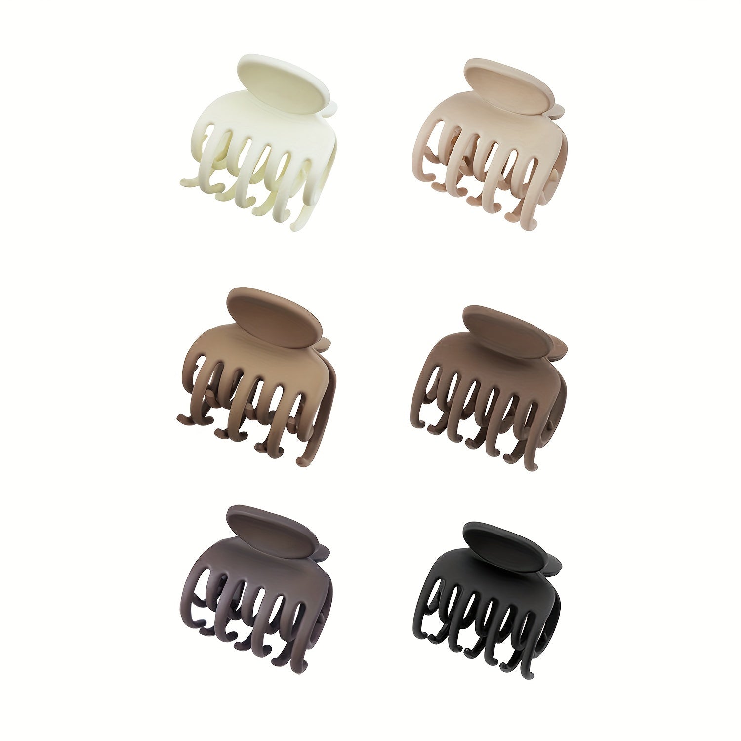 6/12pcs of Women'S Small Claw Hair Clips, Rectangular Claw Clips, And Double-Row Tooth Hair Clips, Matte Small Hair Clips Suitable for Thin to Medium Thick Hair, Cute Strong Hold Jaw Clips
