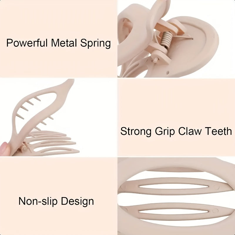 [Hair Clips Gift Set] 4pcs Women's Hair Additions Hair Clips Minimalist Style Multicolor Oval Hollow Hair Clips Versatile And Practical Suitable For Daily Commuting Leisure Multi-Scene Gift Set