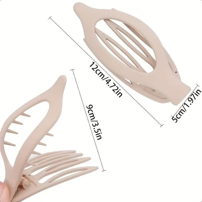 [Hair Clips Gift Set] 4pcs Women's Hair Additions Hair Clips Minimalist Style Multicolor Oval Hollow Hair Clips Versatile And Practical Suitable For Daily Commuting Leisure Multi-Scene Gift Set