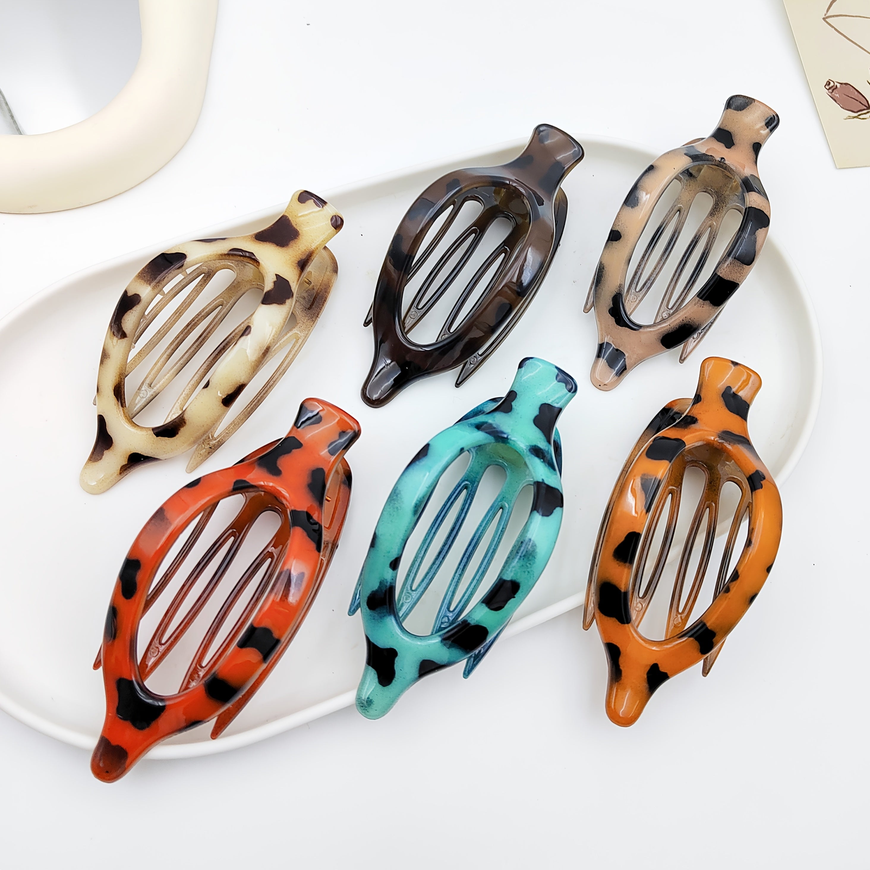 2D Flat - French Concord Hair Clips - a Set of 6 Side-Sliding Curling Clips for Women, Providing Strong Hold, Non-Slip, Suitable for Thick Or Thin Hair (Matte End)