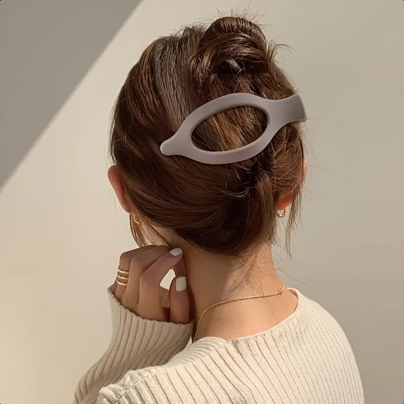 [Hair Clips Gift Set] 4pcs Women's Hair Additions Hair Clips Minimalist Style Multicolor Oval Hollow Hair Clips Versatile And Practical Suitable For Daily Commuting Leisure Multi-Scene Gift Set