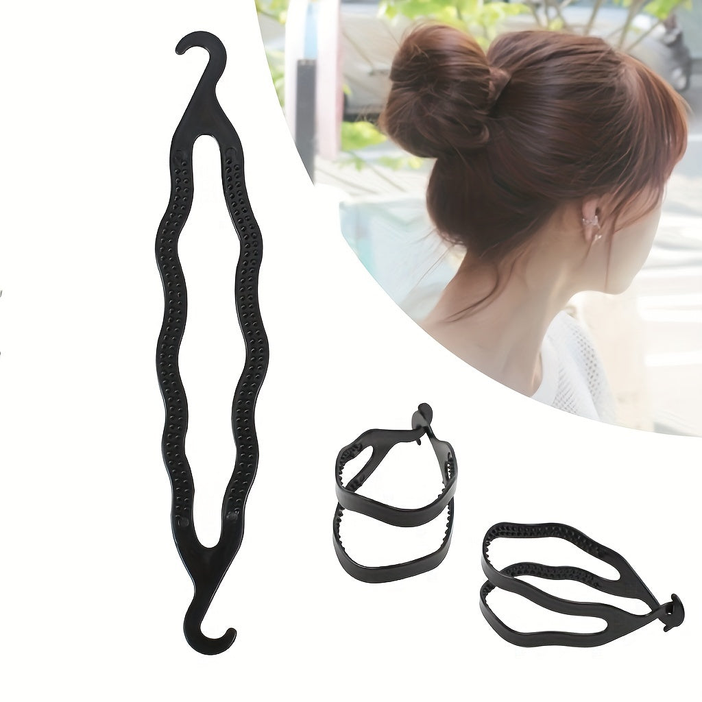 5-Pack Double Hook Hair Bun Maker, Magic Hair Bun Maker, Korean Style Bun Hair Styling Tool, Magic Curling Rod for Hairstyling, Hair Styling Accessory