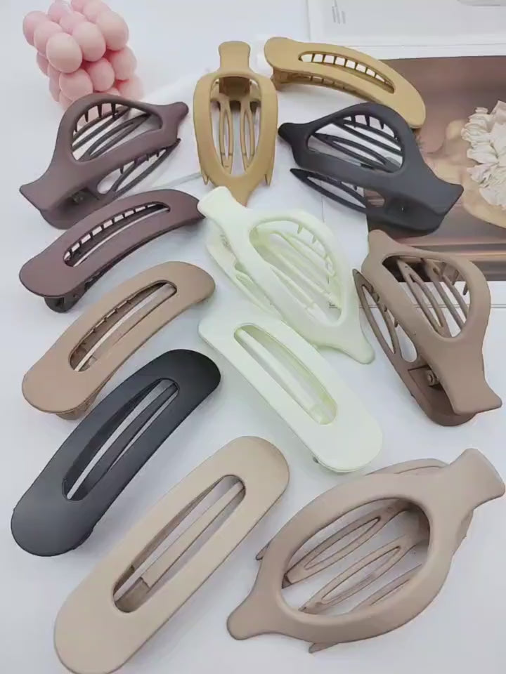 2D Flat - French Concord Hair Clips - a Set of 6 Side-Sliding Curling Clips for Women, Providing Strong Hold, Non-Slip, Suitable for Thick Or Thin Hair (Matte End)